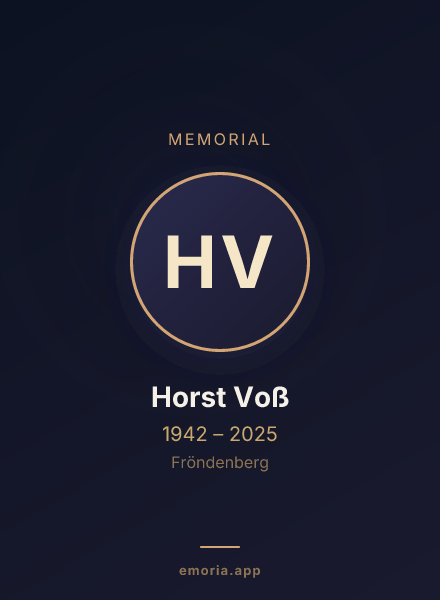 Memorial portrait of Horst Voß