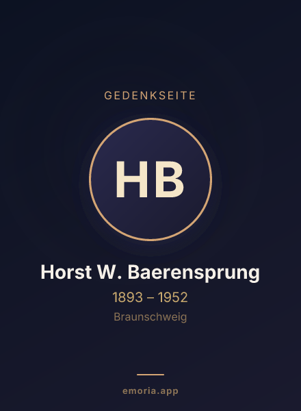 Gedenkportrait von Horst W. Baerensprung