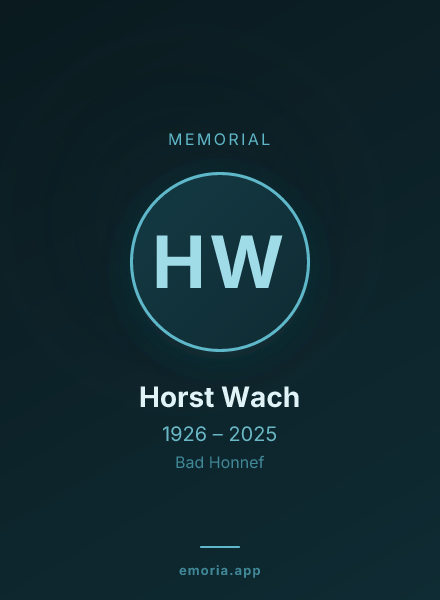 Memorial portrait of Horst Wach