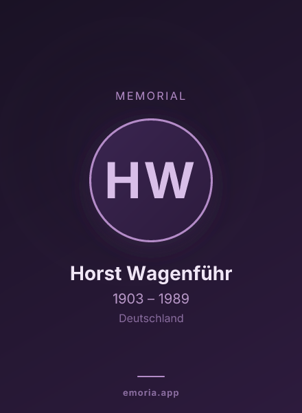 Memorial portrait of Horst Wagenführ