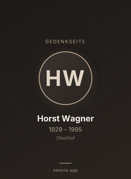 Gedenkportrait von Horst Wagner