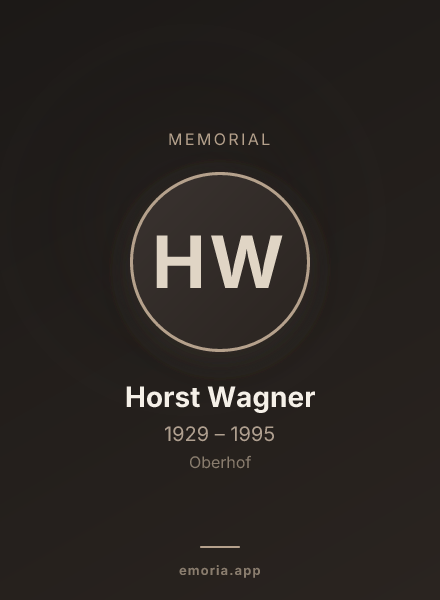 Memorial portrait of Horst Wagner