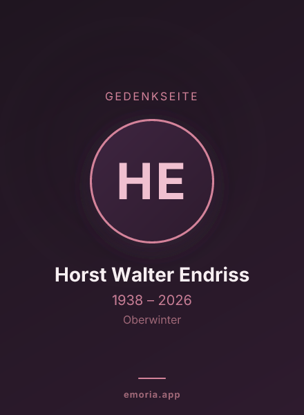 Gedenkportrait von Horst Walter Endriss