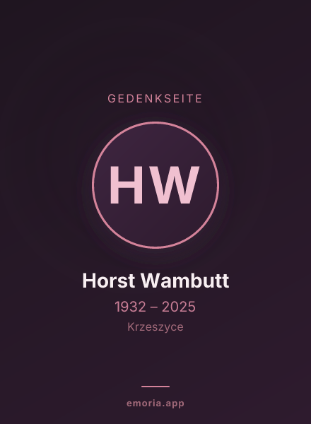 Gedenkportrait von Horst Wambutt