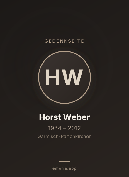Gedenkportrait von Horst Weber