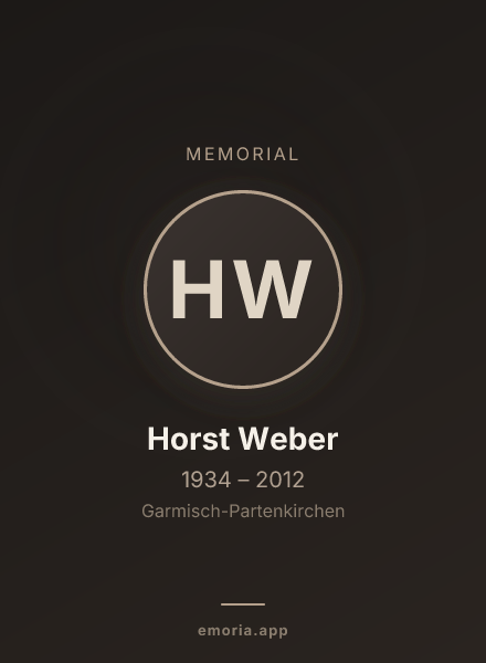 Memorial portrait of Horst Weber