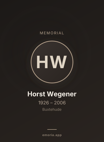 Memorial portrait of Horst Wegener