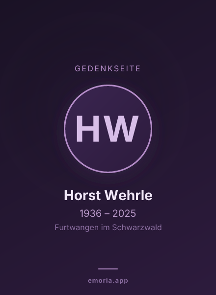 Gedenkportrait von Horst Wehrle