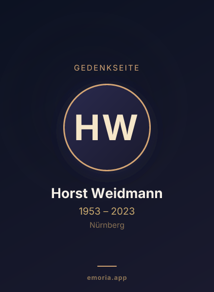Gedenkportrait von Horst Weidmann
