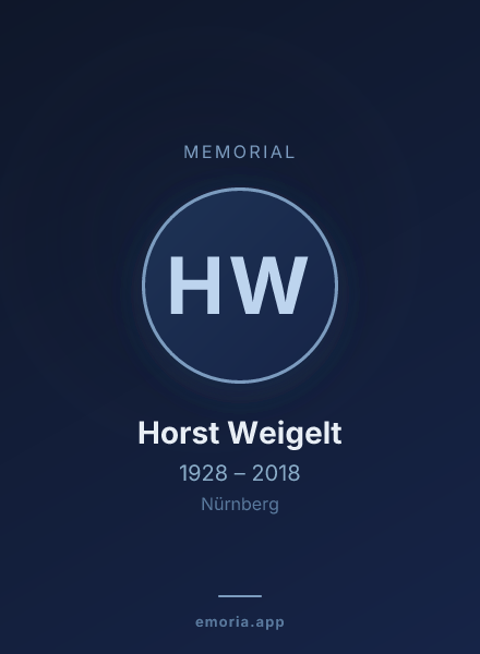 Memorial portrait of Horst Weigelt