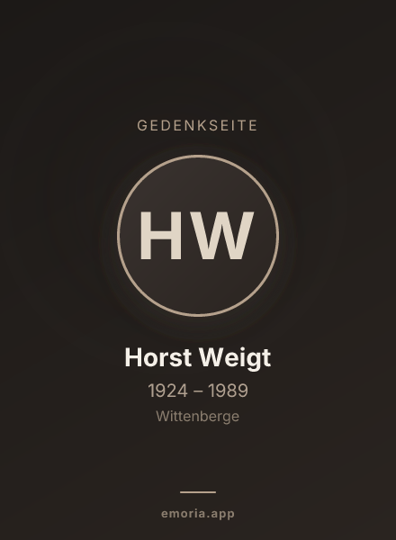 Gedenkportrait von Horst Weigt