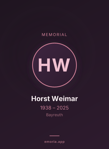 Memorial portrait of Horst Weimar