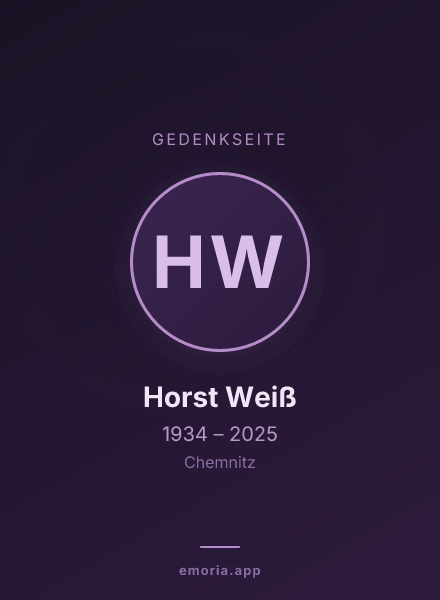 Gedenkportrait von Horst Weiß