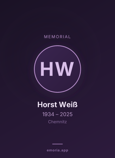 Memorial portrait of Horst Weiß