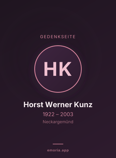 Gedenkportrait von Horst Werner Kunz