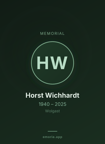 Memorial portrait of Horst Wichhardt