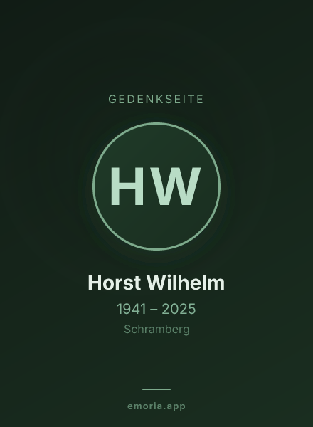 Gedenkportrait von Horst Wilhelm