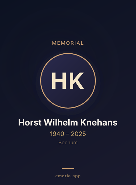Memorial portrait of Horst Wilhelm Knehans