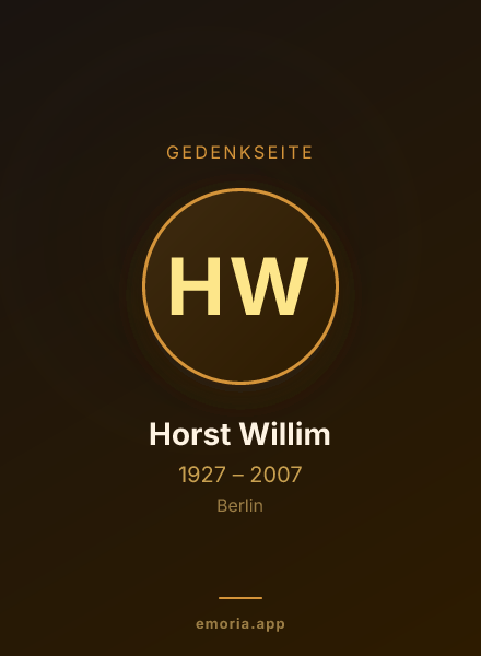 Gedenkportrait von Horst Willim
