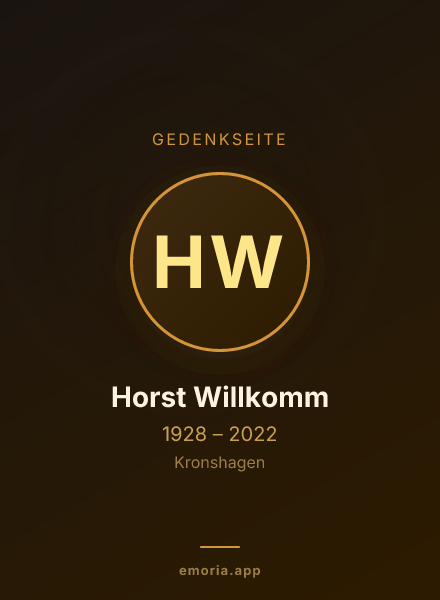 Gedenkportrait von Horst Willkomm