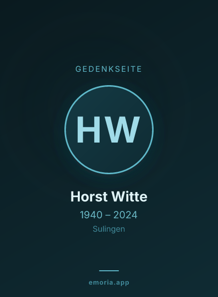 Gedenkportrait von Horst Witte