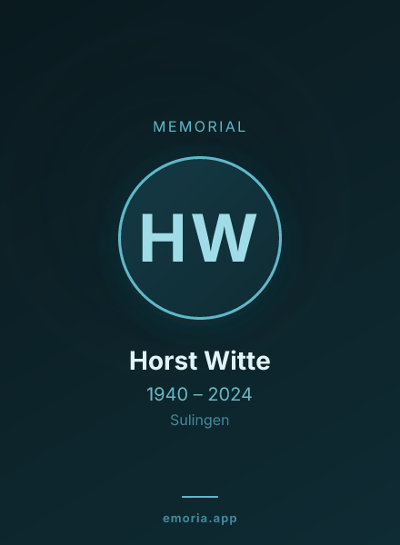 Memorial portrait of Horst Witte