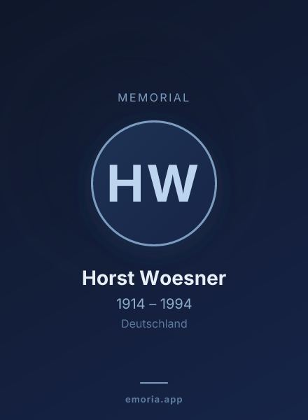Memorial portrait of Horst Woesner
