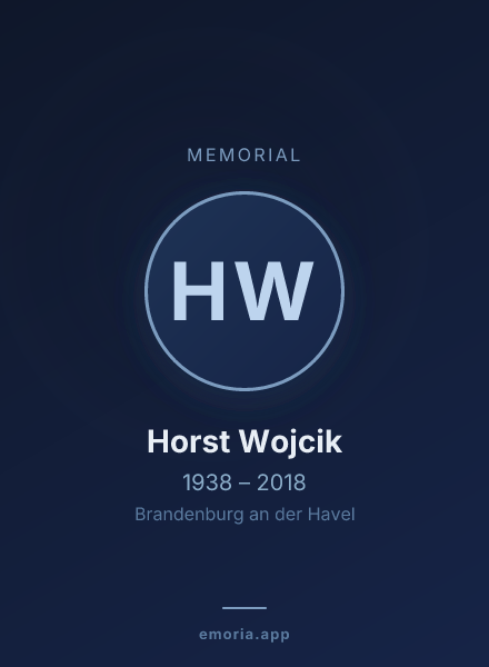 Memorial portrait of Horst Wojcik