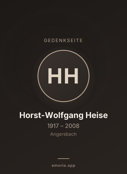 Gedenkportrait von Horst-Wolfgang Heise