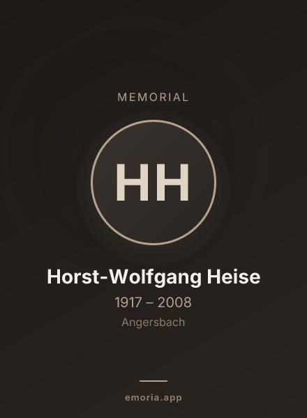 Memorial portrait of Horst-Wolfgang Heise