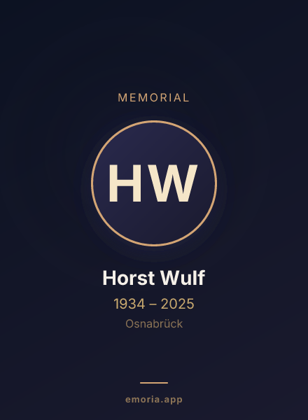 Memorial portrait of Horst Wulf