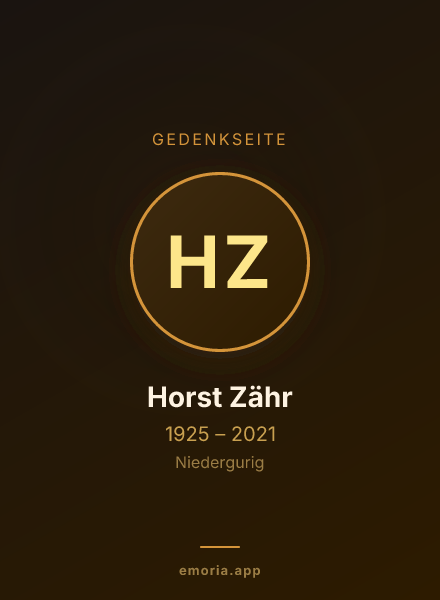 Gedenkportrait von Horst Zähr