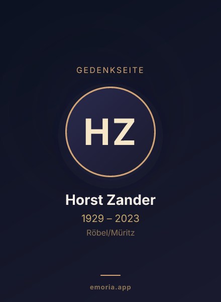 Gedenkportrait von Horst Zander