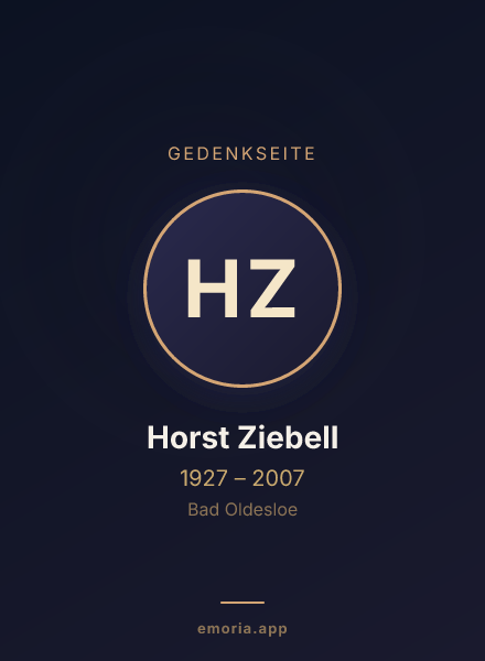 Gedenkportrait von Horst Ziebell