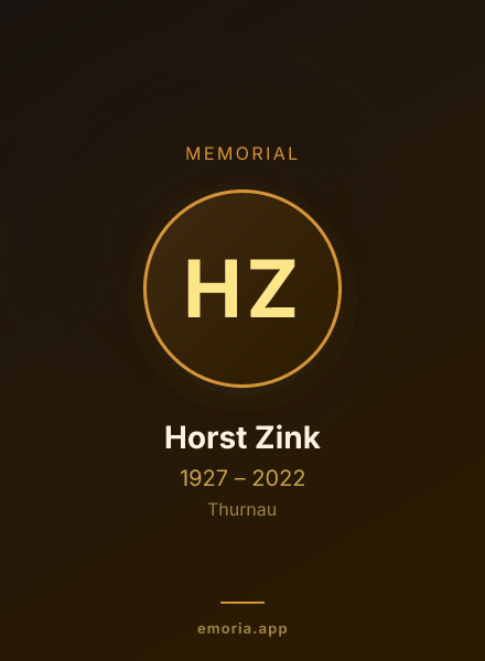 Memorial portrait of Horst Zink