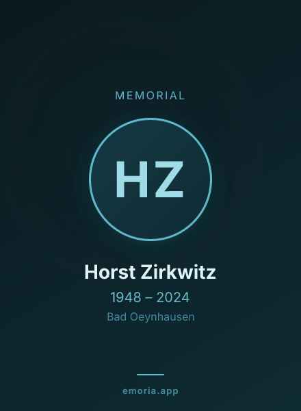 Memorial portrait of Horst Zirkwitz