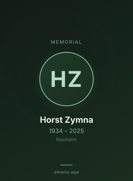 Memorial portrait of Horst Zymna