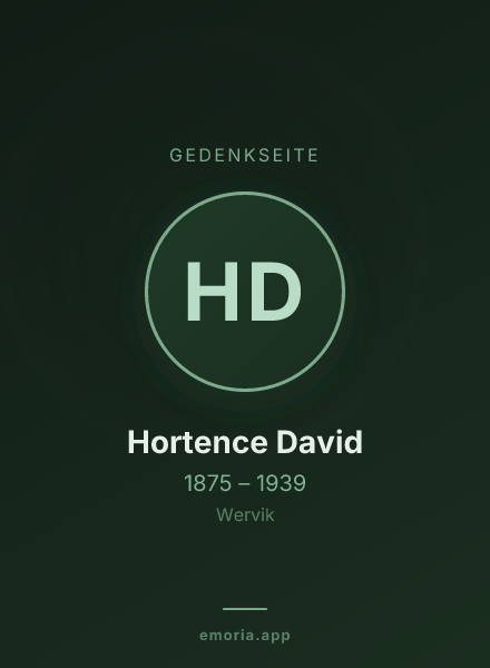 Gedenkportrait von Hortence David