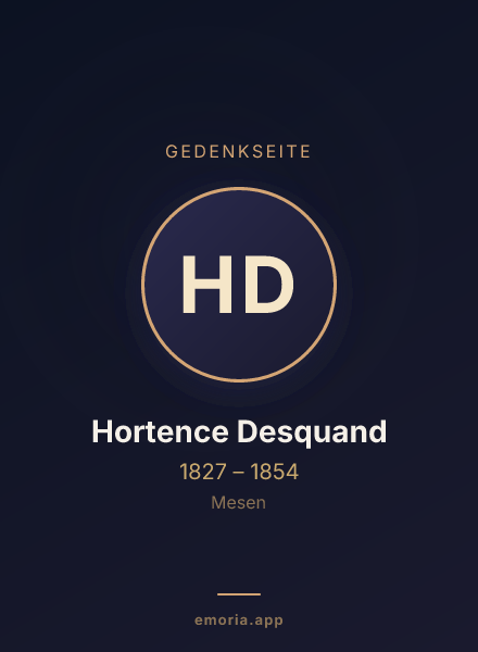 Gedenkportrait von Hortence Desquand