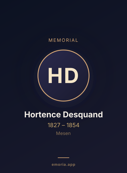 Memorial portrait of Hortence Desquand