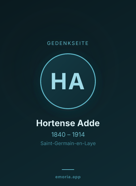 Gedenkportrait von Hortense Adde