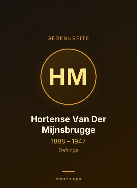 Gedenkportrait von Hortense Van Der Mijnsbrugge