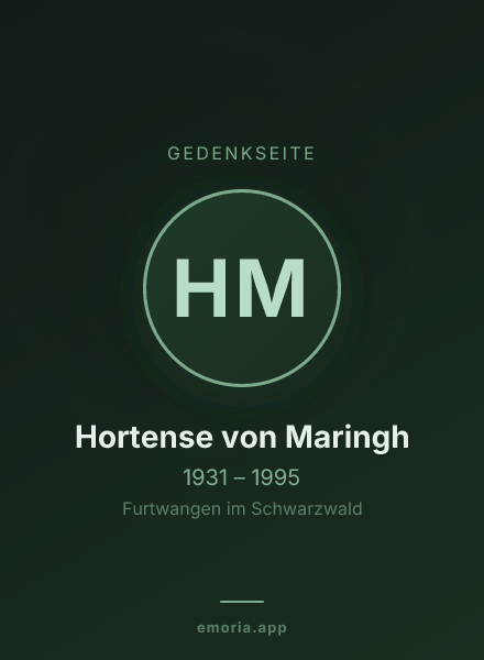 Gedenkportrait von Hortense von Maringh