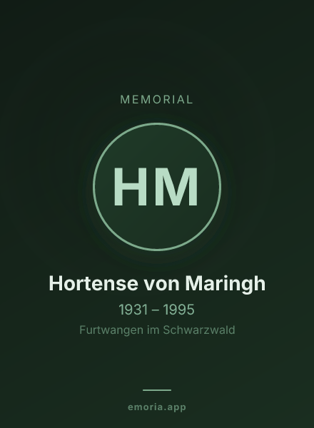 Memorial portrait of Hortense von Maringh