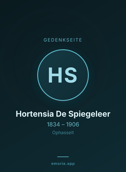 Gedenkportrait von Hortensia De Spiegeleer