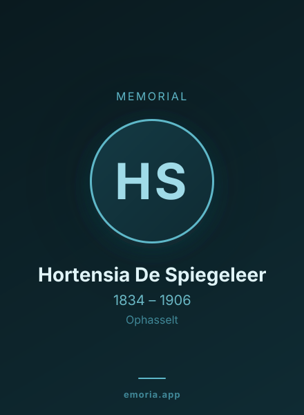 Memorial portrait of Hortensia De Spiegeleer
