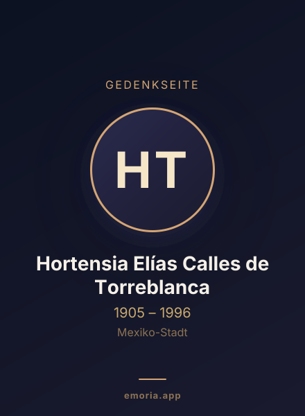 Gedenkportrait von Hortensia Elías Calles de Torreblanca
