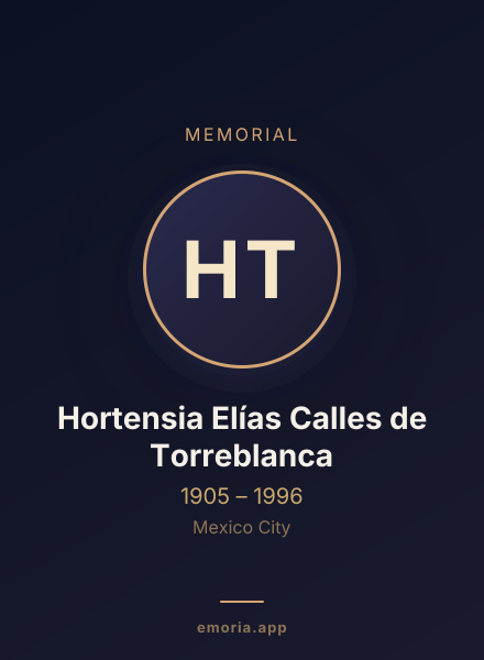 Memorial portrait of Hortensia Elías Calles de Torreblanca