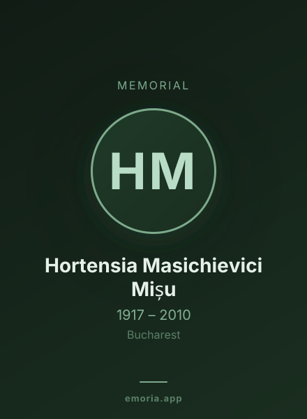Memorial portrait of Hortensia Masichievici Mișu