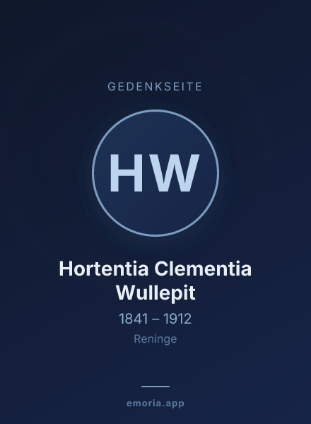 Gedenkportrait von Hortentia Clementia Wullepit